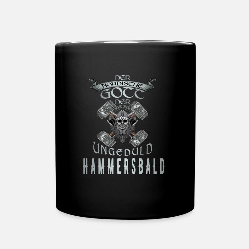 Wikinger Nordische Gott der Ungeduld Hammersbald - Tasse einfarbig - Schwarz