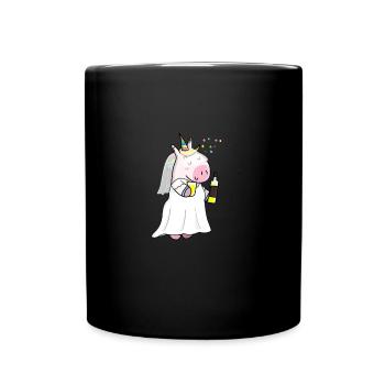 Mariée licorne - Mug uni - noir - Devant