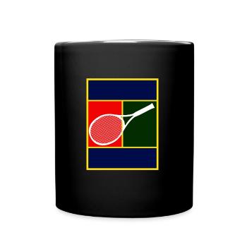 Tennis Court Tennisspieler Hardcourt Medenspiele - Tasse einfarbig - Schwarz - Vorne