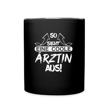 Ärztin - Tasse einfarbig - Schwarz - Vorne