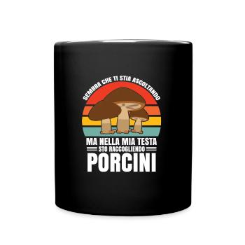 Raccoglitore Di Funghi - Funghi Porcini Micologo - Tasse einfarbig - Schwarz - Vorne