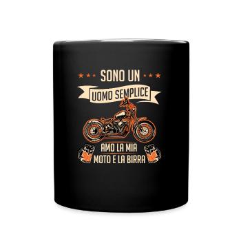 Moto Birra Divertente Motociclistico Motociclisti - Tasse einfarbig - Schwarz - Vorne