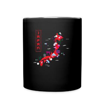 Japon carte kawaii sushi cadeau japonais - Mug uni - noir - Devant
