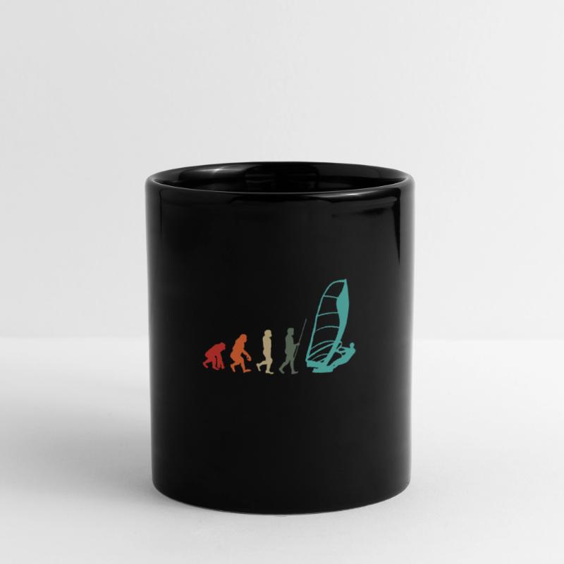 Windsurfer Retro Surfer Windsurfen Evolution Tasse einfarbig
