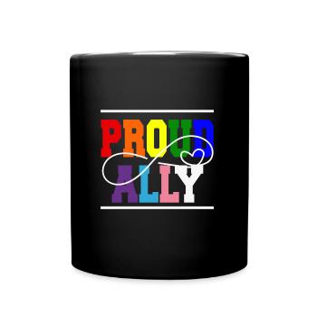 Pride Proud Ally Citation lesbienne gay - Mug uni - noir - Devant