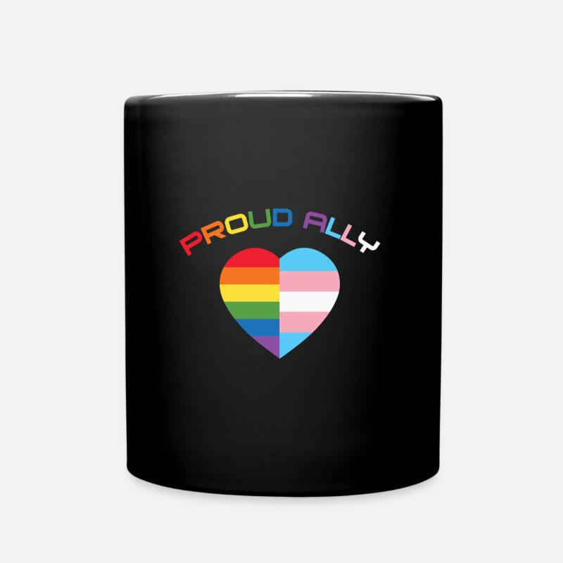 Pride Proud Ally - Full Colour Mug - black