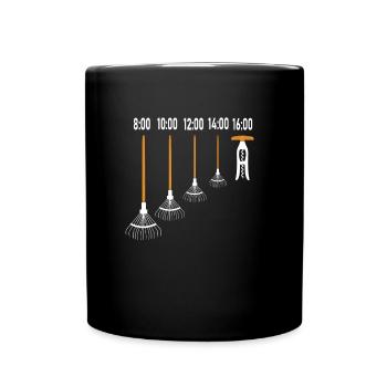 Râteau de jardinage jardinier après le travail bière drôle - Mug uni - noir - Devant