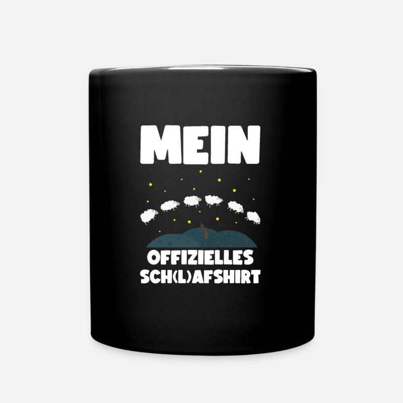 Schafe Schlafshirt Schäfchen Pyjama Nachthemd - Tasse einfarbig - Schwarz