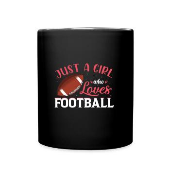 American Football Just a Gil Who Loves Football - Full Colour Mug - black - Front