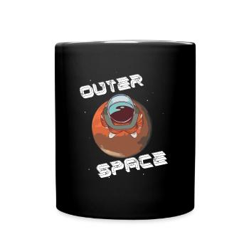 Weltraum Astronaut - Tasse einfarbig - Schwarz - Vorne