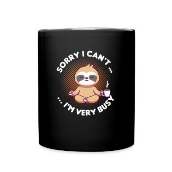 Sloth Yoga Coffee Gift - Full Colour Mug - black - Front