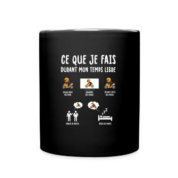 Moto Fan Ce Que Je Fais Temps Libre Motard Hommes - Tasse einfarbig - Schwarz - Vorne
