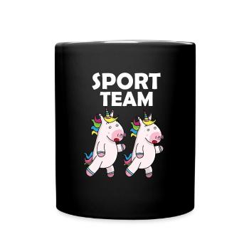 Sport team einhorn - Tasse einfarbig - Schwarz - Vorne