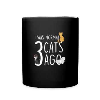 Cat I Was Normal 3 Cats Ago Cat Holder - Full Colour Mug - black - Front