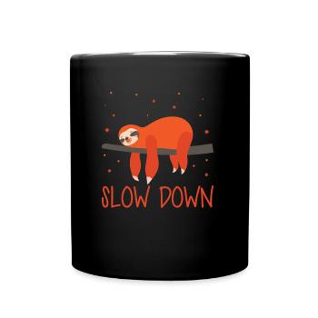Sloth Slow Down - Tasse einfarbig - Schwarz - Vorne