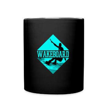 Wakeboard Wakeskate Wassersport Boot Wakeboarder - Tasse einfarbig - Schwarz - Vorne