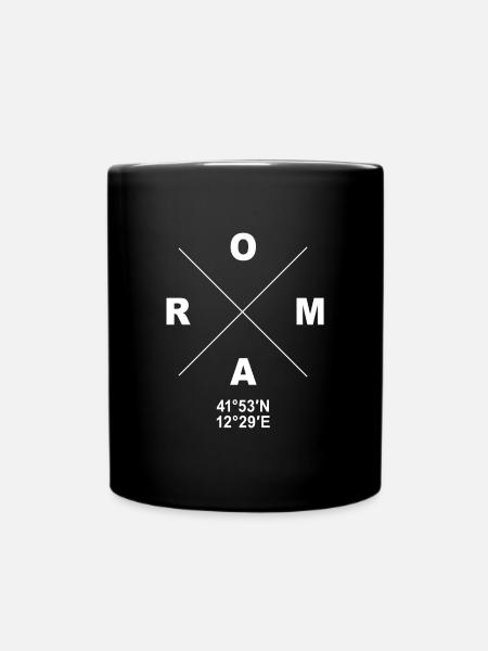 Rome Coordonnées Italie Patrie Capitale - Mug uni - noir