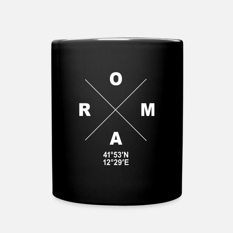 Rome Coordonnées Italie Patrie Capitale - Mug uni - noir