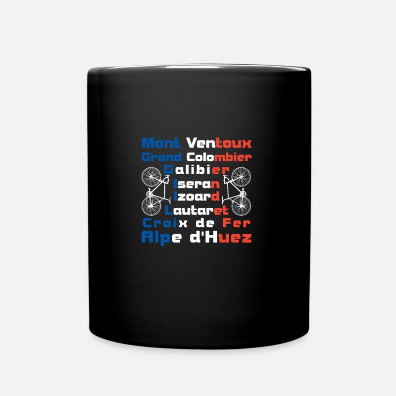 Anstiege Frankreich Alpen Fahrrad - Tasse einfarbig - Schwarz