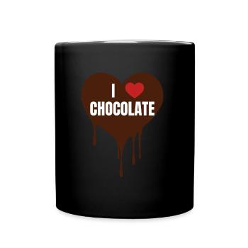 I Love Chocolates Heart - Full Colour Mug - black - Front