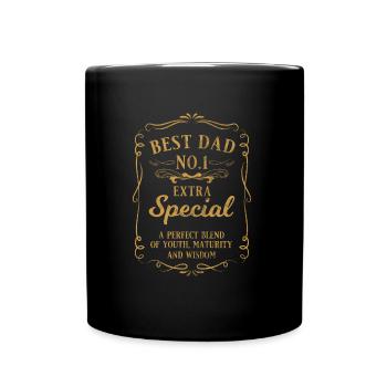 Best Dad No.1 Papa Vater Vatertag Geschenk - Tasse einfarbig - Schwarz - Vorne