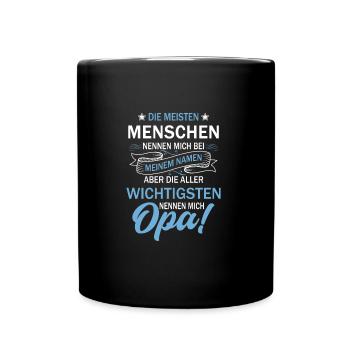 Opa Enkel 2021 Bester der Welt Outfit Spruch - Tasse einfarbig - Schwarz - Vorne
