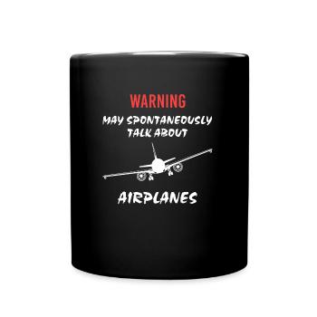 Funny Aircraft Aviation Talks About Airplanes - Mug uni - noir - Devant