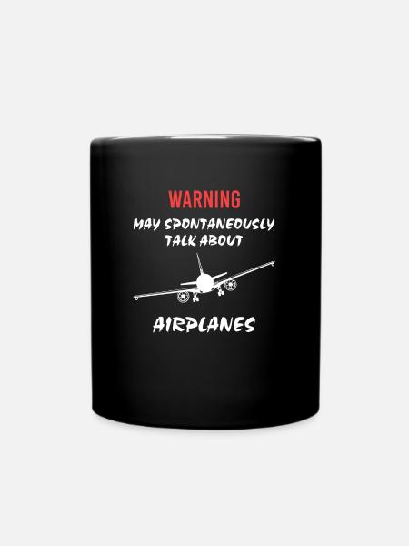 Funny Aircraft Aviation Talks About Airplanes - Mug uni - noir