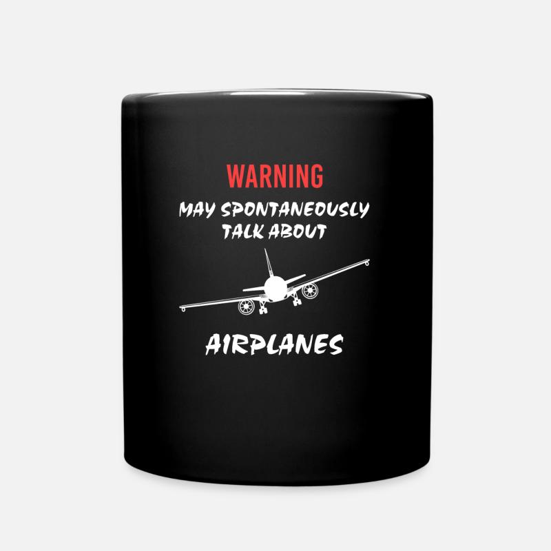 Funny Aircraft Aviation Talks About Airplanes - Mug uni - noir
