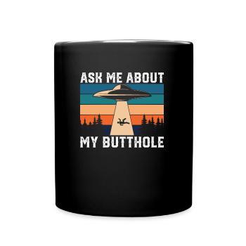 Alien Ask me for anal gift - Full Colour Mug - black - Front