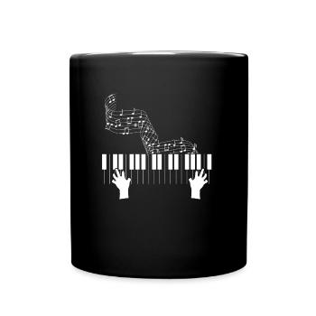 Pianist Piano Keys - Tasse einfarbig - Schwarz - Vorne