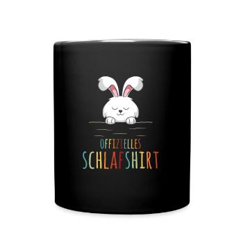 Hasen Kaninchen Geschenk Offizielles Schlafshirt - Tasse einfarbig - Schwarz - Vorne
