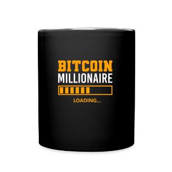 Crypto Millionaire Loading - BTC Trader Bitcoin - Tasse einfarbig - Schwarz - Vorne