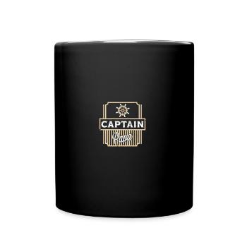 Captain Papa Father's Day - Tasse einfarbig - Schwarz - Vorne