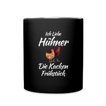 Hühner Landwirtschaft Huhn - Tasse einfarbig - Schwarz - Vorne