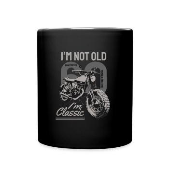 Je ne suis pas vieux, je suis classique. 60 ans biker. - Mug uni - noir - Devant