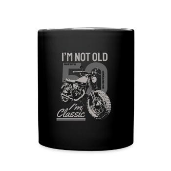 Je ne suis pas vieux, je suis classique. 50 ans biker. - Mug uni - noir - Devant