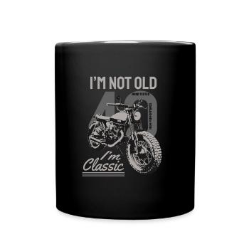 Je ne suis pas vieux, je suis classique. 40 ans biker. - Mug uni - noir - Devant
