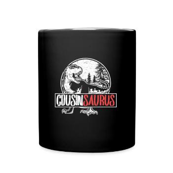 Cousin-Saurus T Rex Dinosaurier Cousin Saurus Mädc - Tasse einfarbig - Schwarz - Vorne
