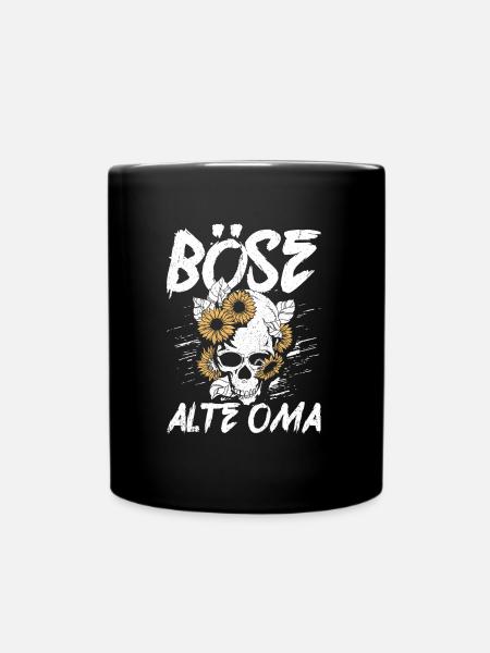Böse Alte Oma - Totenkopf Alte Weiße Oma Vintage B - Tasse einfarbig - Schwarz