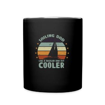 Segel Papa Segeln Geschenk für Vater Sailing Dad - Tasse einfarbig - Schwarz - Vorne
