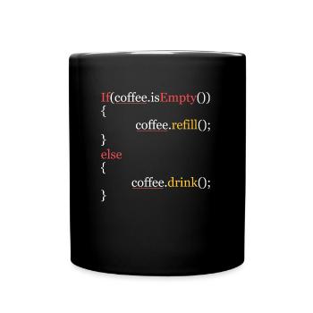 Funny Coffee Code Programmers - Tasse einfarbig - Schwarz - Vorne