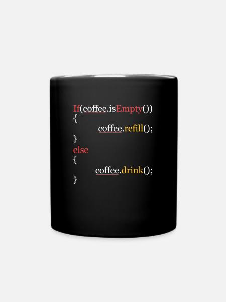 Funny Coffee Code Programmers - Tasse einfarbig - Schwarz