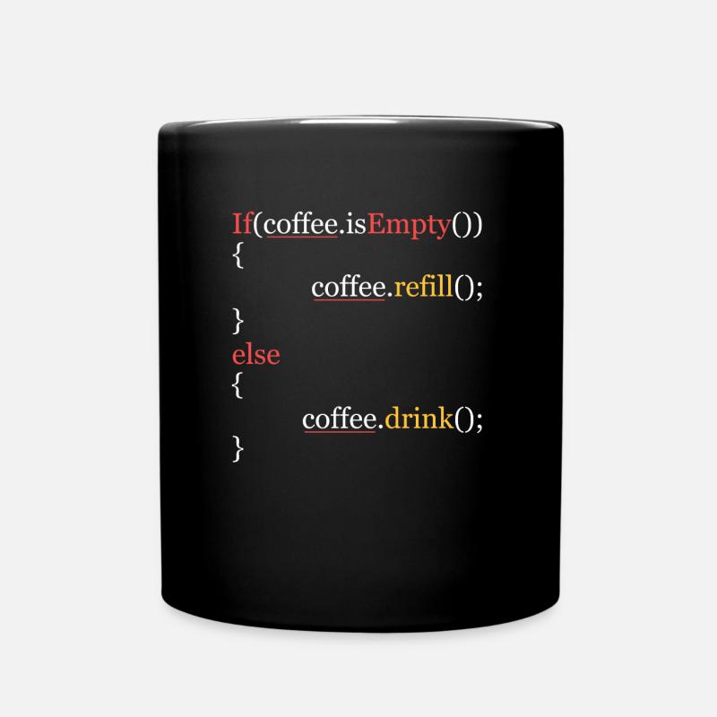 Funny Coffee Code Programmers - Tasse einfarbig - Schwarz