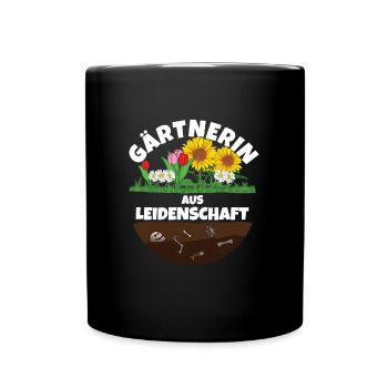 Gärtnerin aus leidenschaft - Tasse einfarbig - Schwarz - Vorne