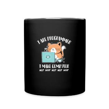 I Are Programmer I make Computer Beep Boop - Tasse einfarbig - Schwarz - Vorne