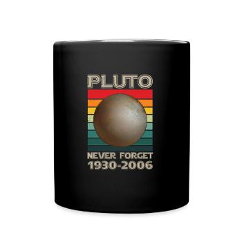 Pluto Never Forget Vintage Space Science - Full Colour Mug - black - Front