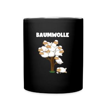 Lustiger Comic Baumwolle Schaf Spruch Geschenk - Tasse einfarbig - Schwarz - Vorne