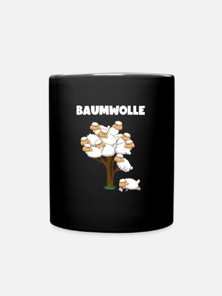 Lustiger Comic Baumwolle Schaf Spruch Geschenk - Tasse einfarbig - Schwarz