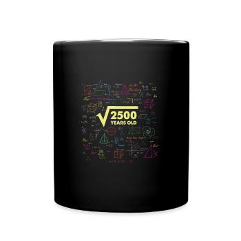 50th Birthday Gift Math Square Root 2500 - Full Colour Mug - black - Front